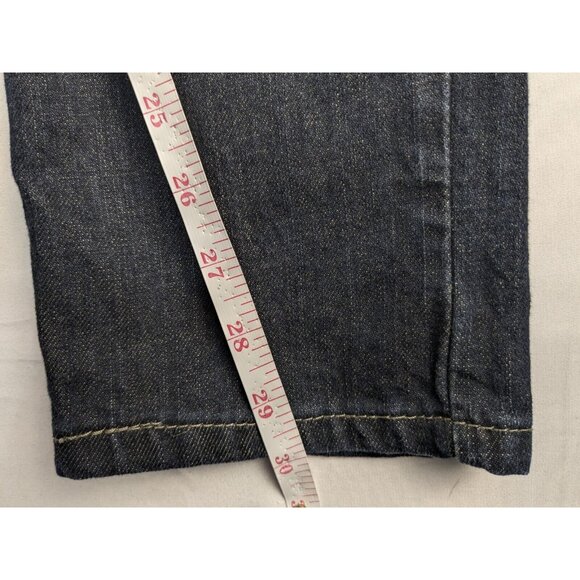 Levis 511 Slim Fit Dark Blue Rinse Denim Mens 29x30 Straight Leg  Jeans Distress - Picture 5 of 11